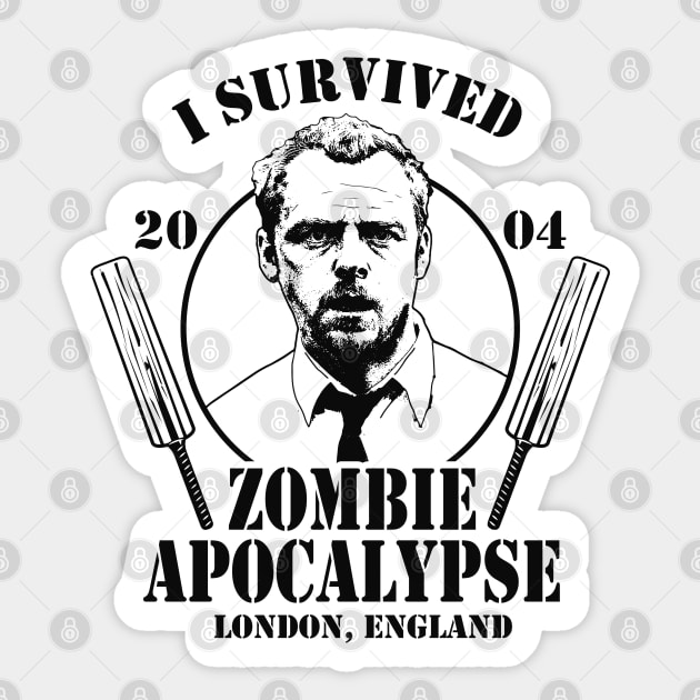 I Survived the Zombie Apocalypse Sticker by Alema Art